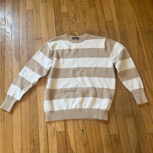 Brandy Melville Brianna Sweater Tan and White